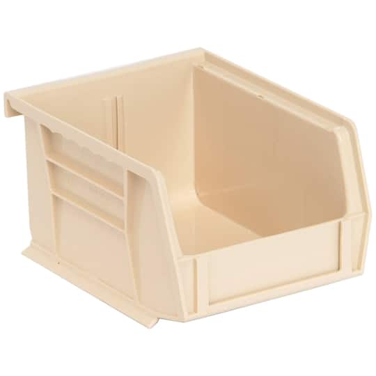 Quantum Food Service QUS210 IV Stack & Hang Shelf Bin - 5 3/8 x 4 1/8, Ivory, Beige, Case of 24